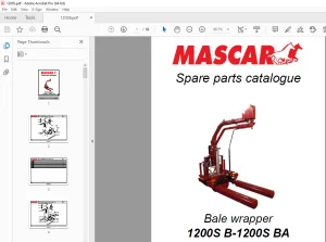 MASCAR 1200S B-1200S BA Bale Wrapper Parts Manual - PDF DOWNLOAD