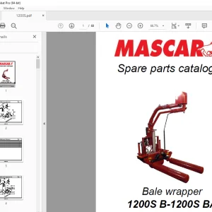 MASCAR 1200S B-1200S BA Bale Wrapper Parts Manual - PDF DOWNLOAD
