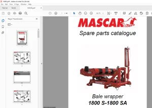 MASCAR 1800 S-1800 SA Bale Wrapper Parts Manual - PDF DOWNLOAD