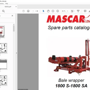 MASCAR 1800 S-1800 SA Bale Wrapper Parts Manual - PDF DOWNLOAD