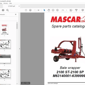 MASCAR 2100 ST-2100 SP Bale Wrapper Parts Manual M63140001-63999999 PDF