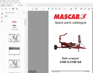 MASCAR 3100 S-3100 SA Bale Wrapper Parts Manual - PDF DOWNLOAD