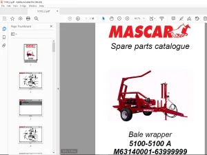 MASCAR 5100-5100 A Bale Wrapper Parts Manual M63140001-63999999 PDF