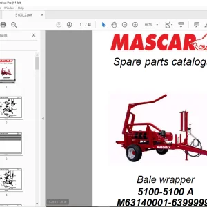 MASCAR 5100-5100 A Bale Wrapper Parts Manual M63140001-63999999 PDF