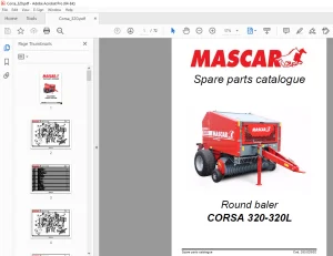 MASCAR CORSA 320-320L Round baler Parts Manual - PDF DOWNLOAD