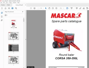 MASCAR CORSA 350-350L Round baler Parts Manual - PDF DOWNLOAD