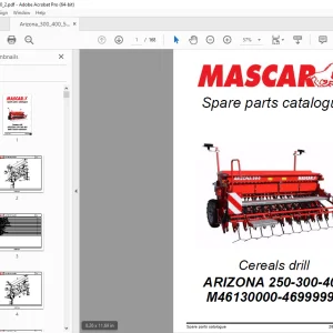 MASCAR Cereals Drill ARIZONA 250-300-400 Parts Manual M46130000-46999999 PDF