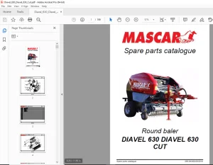 MASCAR DIAVEL 630 DIAVEL 630 CUT Round Baler Parts Manual PDF