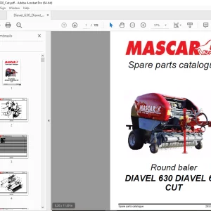 MASCAR DIAVEL 630 DIAVEL 630 CUT Round Baler Parts Manual PDF