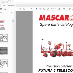 MASCAR FUTURA 5 TELESCOPIC Precision planter Parts Manual PDF