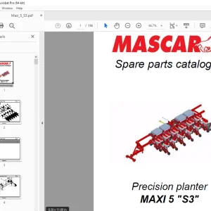 MASCAR MAXI 5 S3 Precision Planter Parts Manual - PDF DOWNLOAD