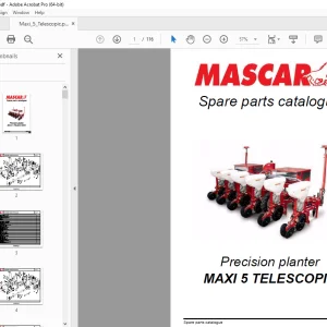 MASCAR MAXI 5 TELESCOPIC Precision planter Parts Manual PDF