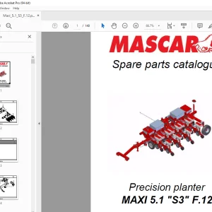 MASCAR MAXI 5.1 S3 F.12 Precision planter Parts Manual - PDF DOWNLOAD