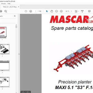 MASCAR MAXI 5.1 "S3" F.18 Precision planter Parts Manual PDF