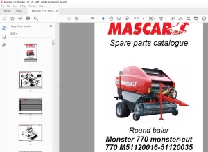 MASCAR Monster 770 monster-cut 770 Round Baler Parts Manual PDF