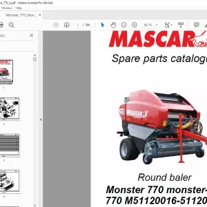 MASCAR Monster 770 monster-cut 770 Round Baler Parts Manual PDF