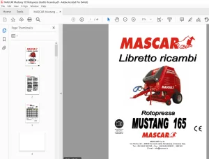 MASCAR Mustang 165 Rotopressa Litretto Ricambi - PDF DOWNLOAD
