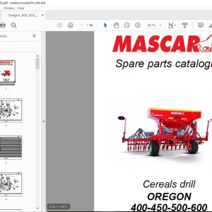 MASCAR OREGON 400-450-500-600 Cereals Drill Parts Manual PDF