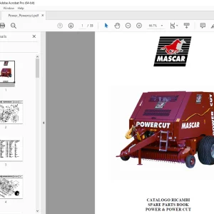 MASCAR Powercut Round Baler Parts Manual  - PDF DOWNLOAD