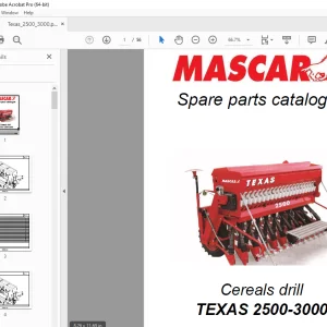 MASCAR TEXAS 2500-3000 Cereals drill Parts Manual - PDF DOWNLOAD