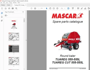MASCAR TUAREG 555-555L & TUAREG CUT 555-555L Round Baler Parts Manual PDF