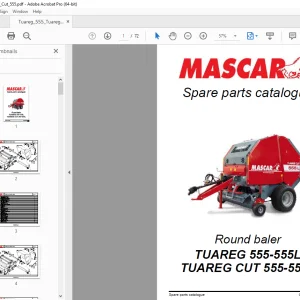 MASCAR TUAREG 555-555L & TUAREG CUT 555-555L Round Baler Parts Manual PDF