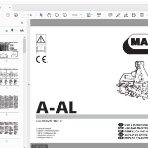MASCHIO A-AL USE & MAINTENANCE  PARTS MANUAL 00559200 - PDF DOWNLOAD