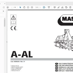 MASCHIO A-AL USE & MAINTENANCE / PARTS MANUAL 00559200 - PDF