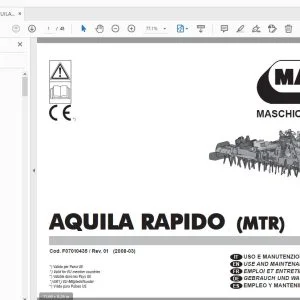 MASCHIO AQUILA RAPIDO (MTR) USE & MAINTENANCE / PARTS MANUAL - PDF