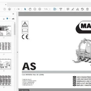 MASCHIO AS USE & MAINTENANCE / PARTS MANUAL 00559254 - PDF DOWNLOAD