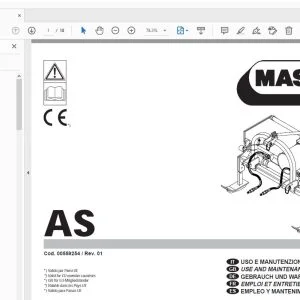 MASCHIO AS USE & MAINTENANCE / PARTS MANUAL 00559254 - PDF DOWNLOAD