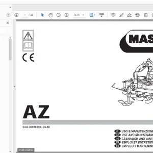MASCHIO AZ USE & MAINTENANCE / PARTS MANUAL - PDF DOWNLOAD