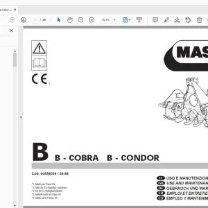 MASCHIO B-COBRA B-CONDOR USE & MAINTENANCE / PARTS MANUAL - PDF DOWNLOAD
