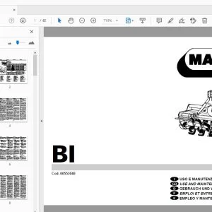 MASCHIO BI USE & MAINTENANCE / PARTS MANUAL 00553040 - PDF DOWNLOAD
