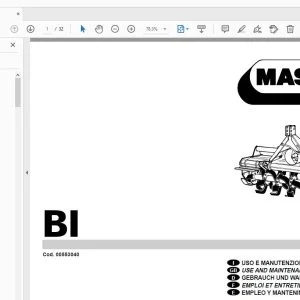 MASCHIO BI USE & MAINTENANCE / PARTS MANUAL 00553040 - PDF