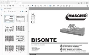 MASCHIO BISONTE USE, MAINTENANCE PARTS MANUAL - PDF DOWNLOAD