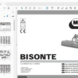 MASCHIO BISONTE USE, MAINTENANCE  PARTS MANUAL - PDF DOWNLOAD