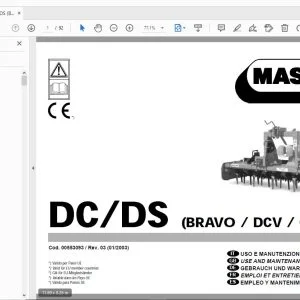 MASCHIO DC/DS (BRAVO/DCV/CPR/SUPER) USE & MAINTENANCE / PARTS MANUAL - PDF