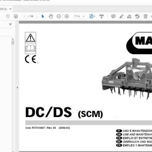 MASCHIO DC/DS (SCM) USE & MAINTENANCE / PARTS MANUAL - PDF