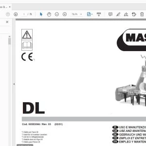 MASCHIO DL USE & MAINTENANCE / PARTS MANUAL 00553066 - PDF