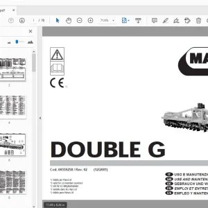 MASCHIO DOUBLE G USE & MAINTENANCE / PARTS MANUAL 0055928 - PDF