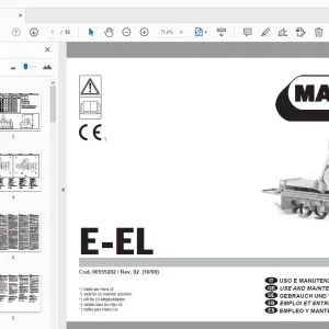 MASCHIO E-EL USE & MAINTENANCE / PARTS MANUAL 00559202 - PDF DOWNLOAD