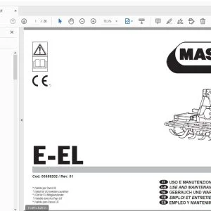 MASCHIO E-EL USE & MAINTENANCE / PARTS MANUAL 00559202 - PDF DOWNLOAD