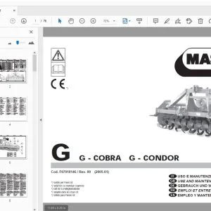 MASCHIO G-COBRA G-CONDOR USE & MAINTENANCE / PARTS MANUAL F07010146 - PDF