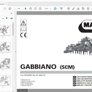 MASCHIO GABBIANO (SCM) USE AND MAINTENANCE / PARTS MANUAL - PDF