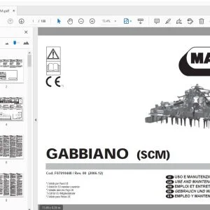 MASCHIO GABBIANO (SCM) USE & MAINTENANCE / PARTS MANUAL - PDF
