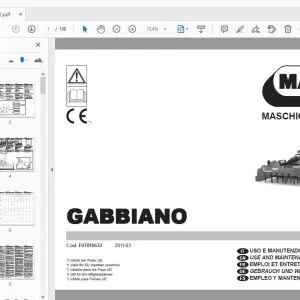 MASCHIO GABBIANO USE & MAINTENANCE / PARTS MANUAL F07010633 - PDF