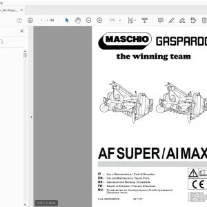 MASCHIO GASPARDO AF SUPER, AI MAXI Use & Maintenance / Parts Manual - PDF