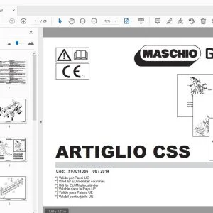 MASCHIO GASPARDO ARTIGLIO CSS PARTS MANUAL F07011086 - PDF