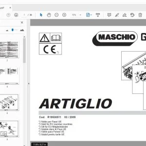 MASCHIO GASPARDO ARTIGLIO PARTS MANUAL R19530511 - PDF DOWNLOAD